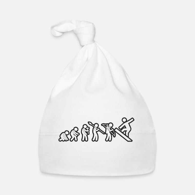 Evolution Snowboard White Grunge Baby Bio-Mütze