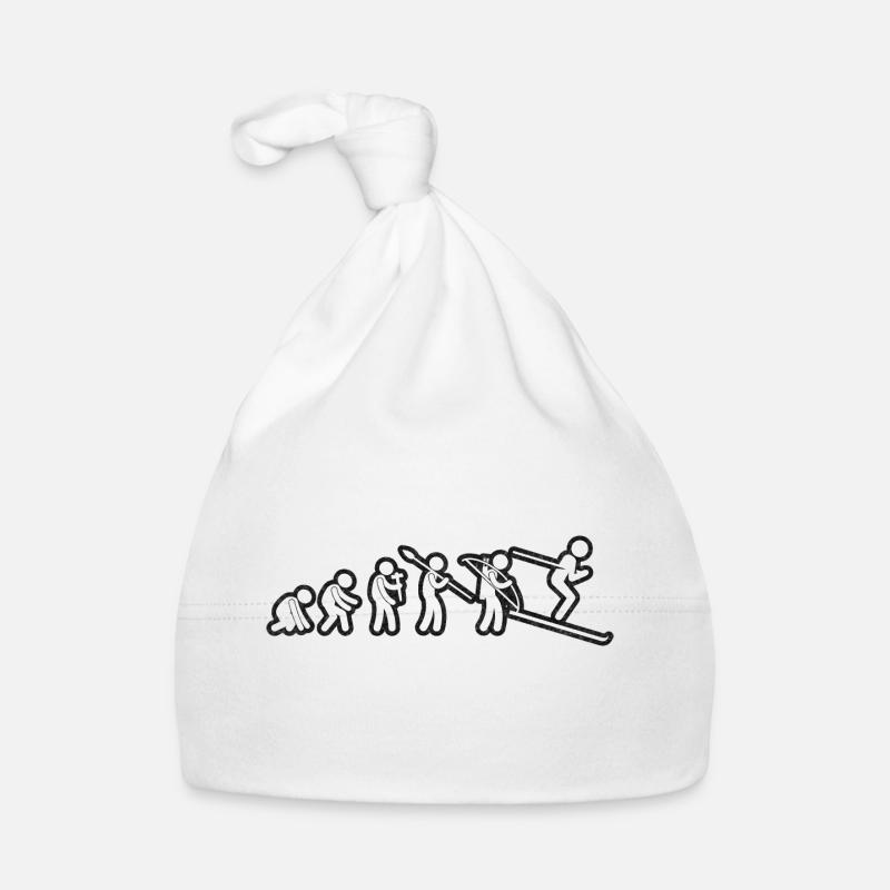 Evolution Ski White Grunge Baby Bio-Mütze