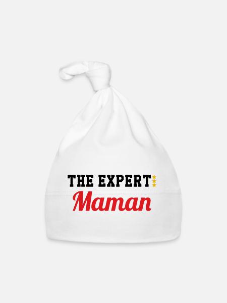 Maman l'experte - Bonnet bio Bébé - blanc - Devant