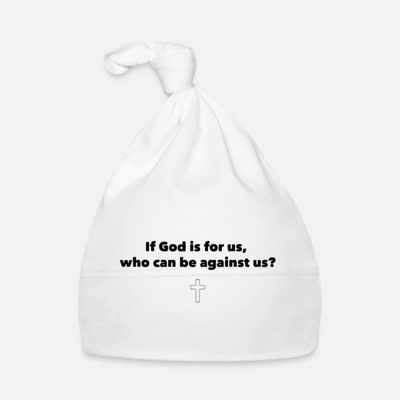 Si Dieu est avec nous - Bonnet bio Bébé - blanc