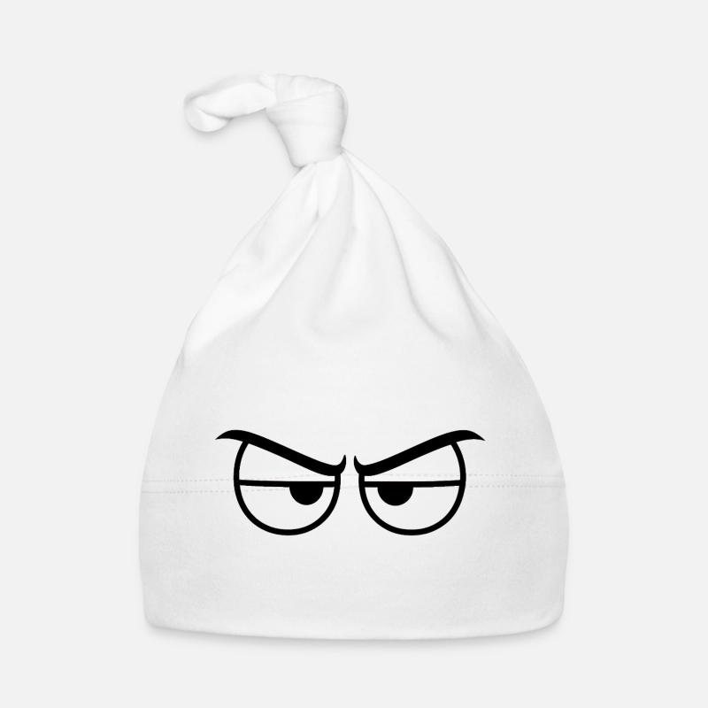 Angry Eyes Expression Organic Baby Cap