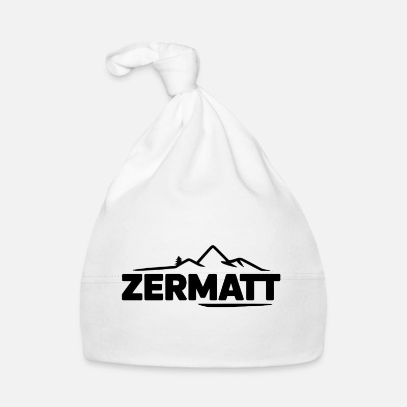 Zermatt - Souvenir Design - Bonnet bio Bébé - blanc