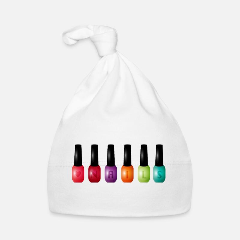 Vernis à ongles coloré avec motif typographique « Nails » Bonnet bio Bébé