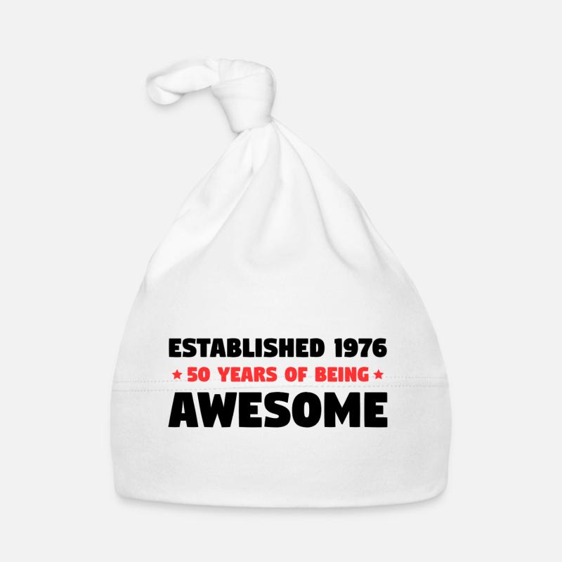Established 1976 50 Jahre Awesome Geburtstag Baby Bio-Mütze