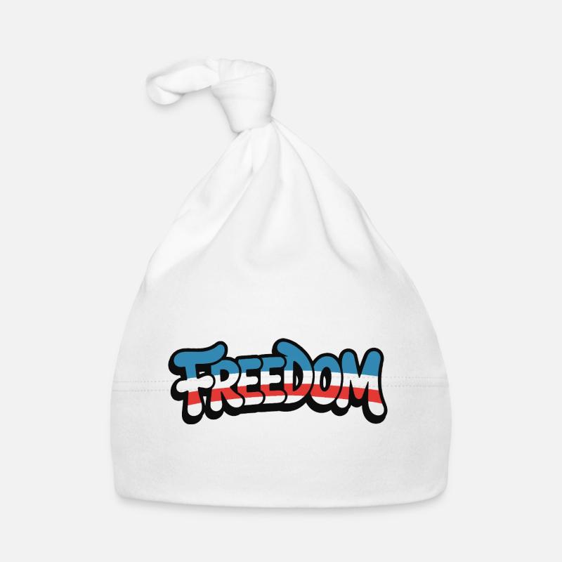 Freedom Typografie Statement Design Baby Bio-Mütze