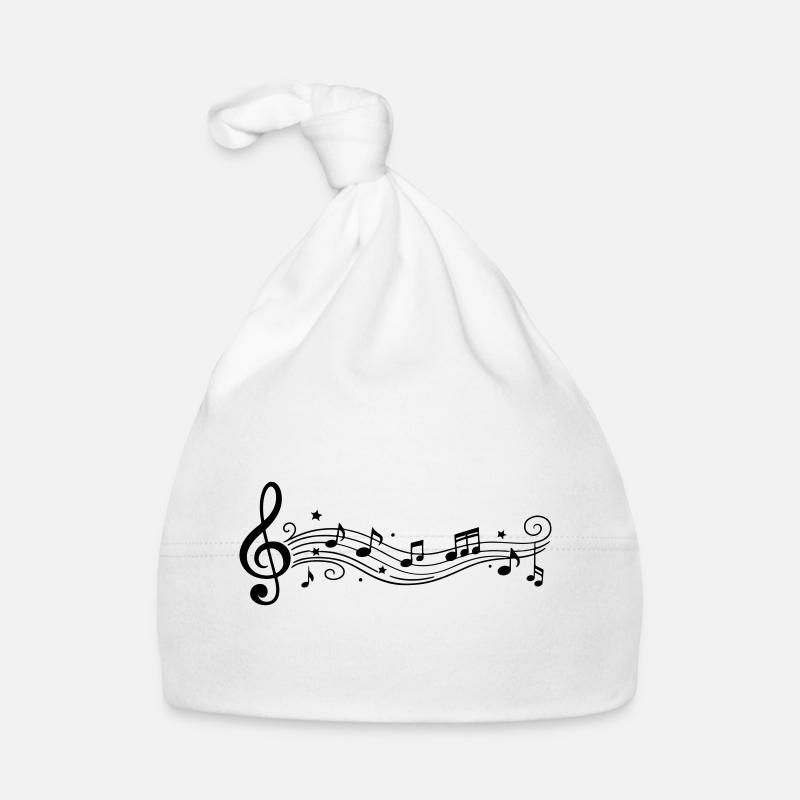 Musical Notes Melody Clefs Organic Baby Cap