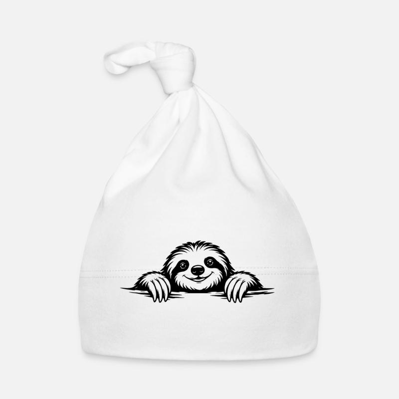 Faultier in chilliger Pose Baby Bio-Mütze