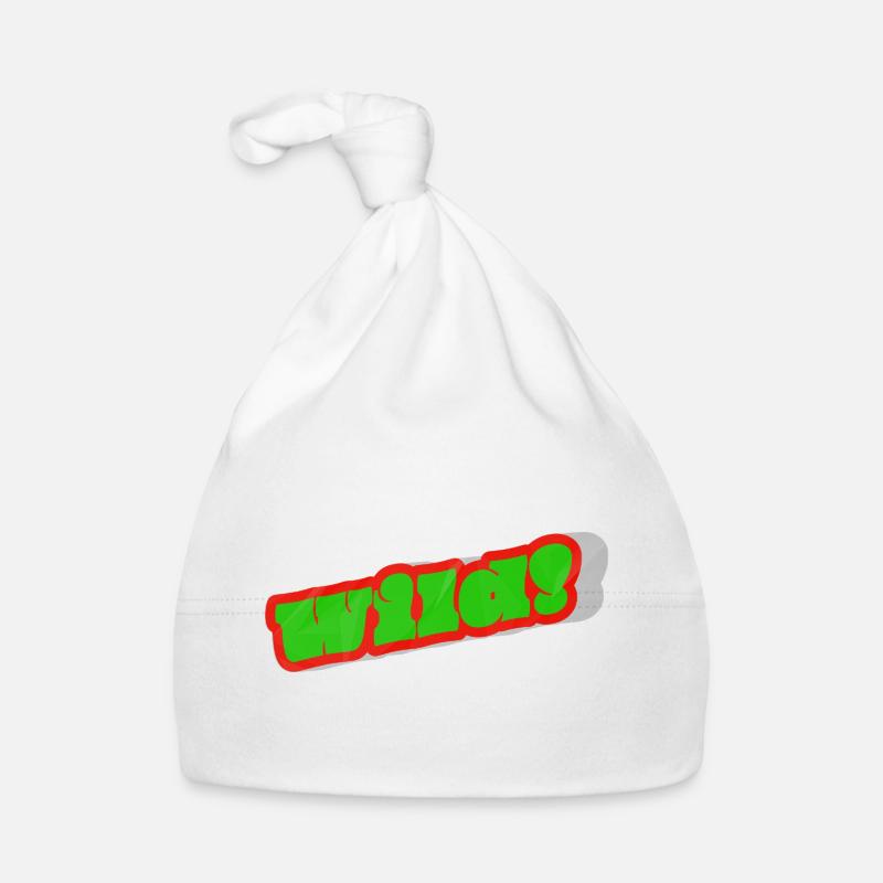 Graffiti wordmark green with red border Organic Baby Cap