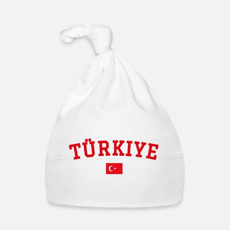Turkey Flag Design Red Organic Baby Cap