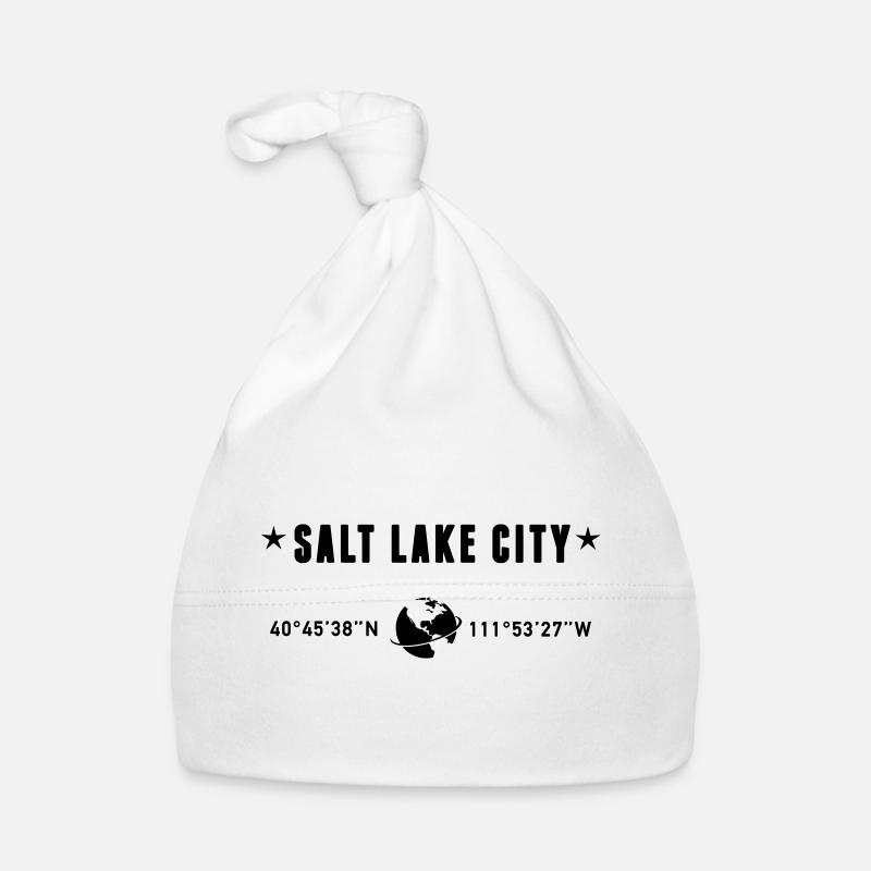 Salt Lake City Utah Coordinates Globe Organic Baby Cap