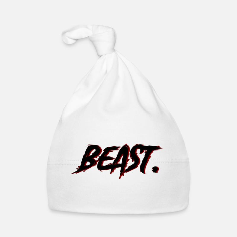 Beast Brushstroke Red on Black Organic Baby Cap