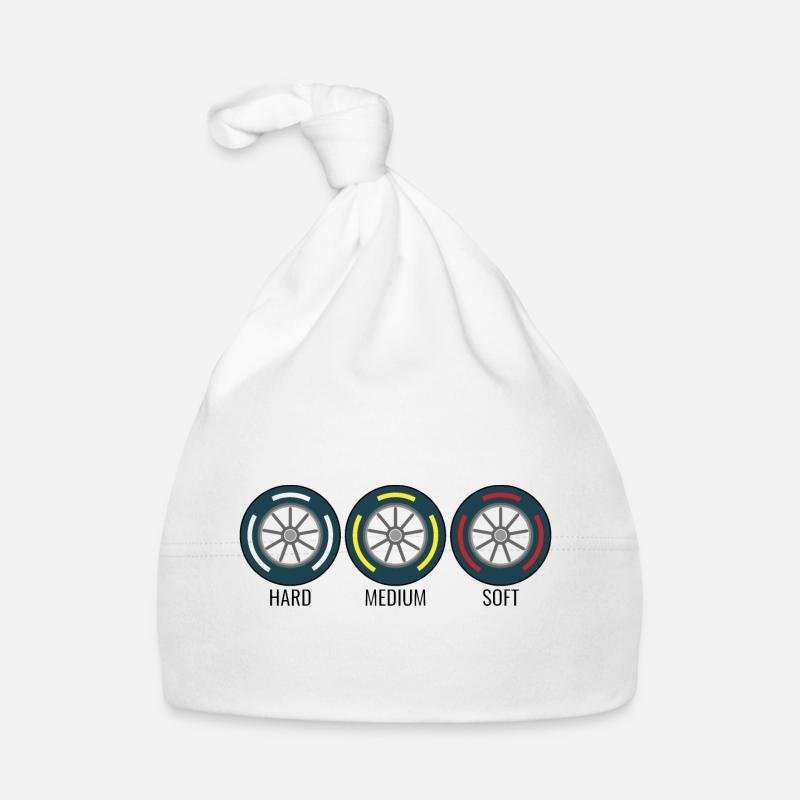 Pneus Formule voiture course - Bonnet bio Bébé - blanc