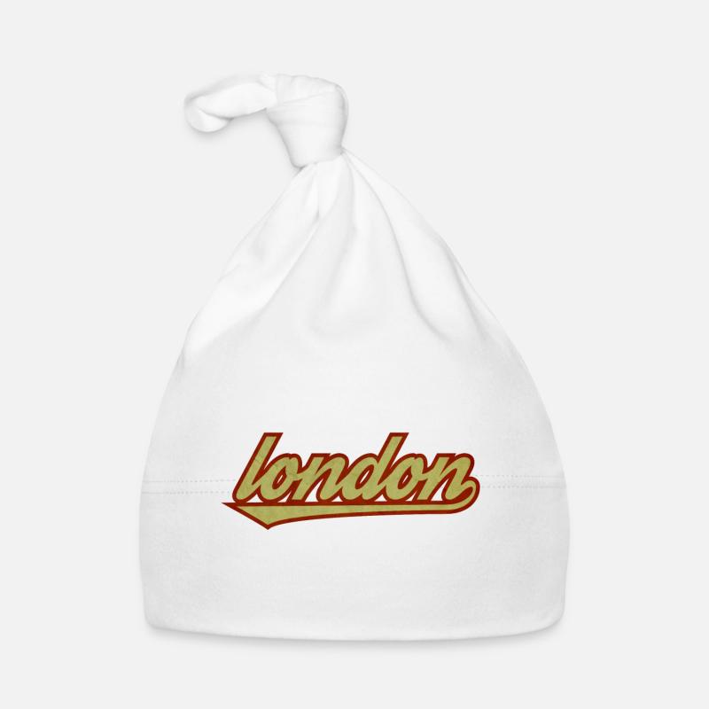 London Retro Script Logo Organic Baby Cap