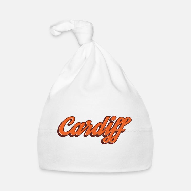 Cardiff Script Orange Baby Bio-Mütze