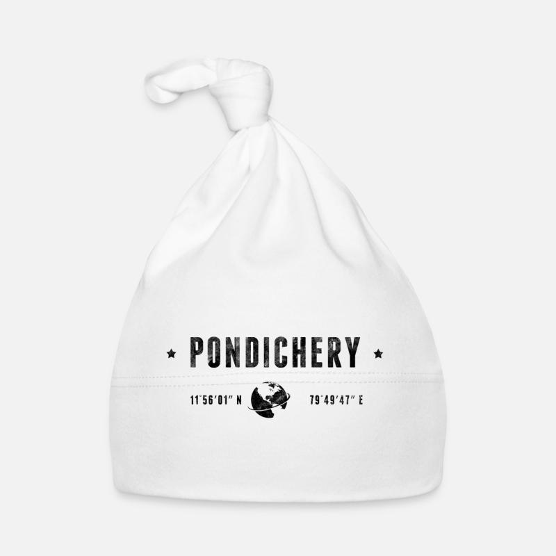 PONDICHERRY Stylized geographical coordinates Organic Baby Cap