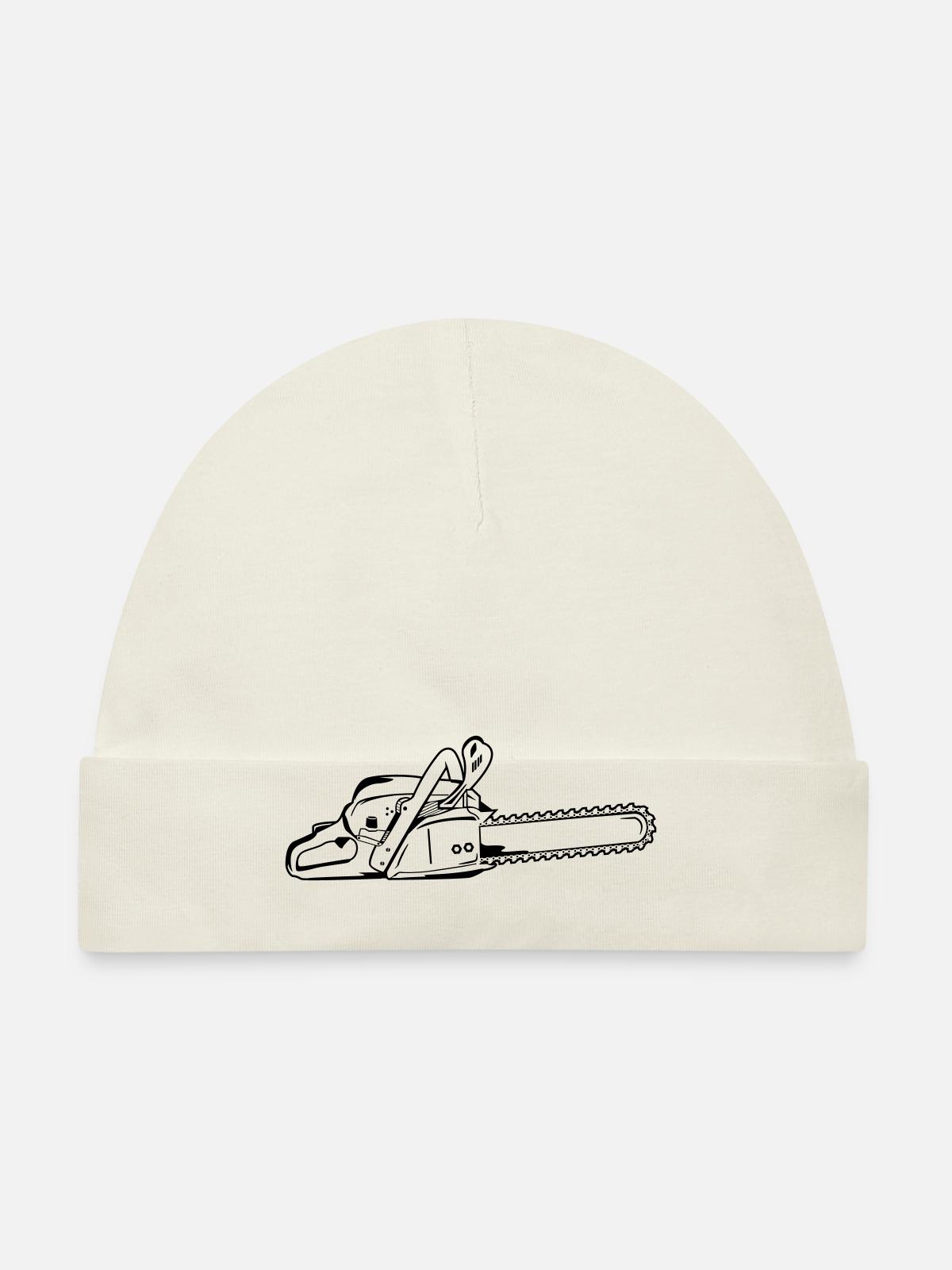Chainsaw - Organic Baby Cap - white - Front
