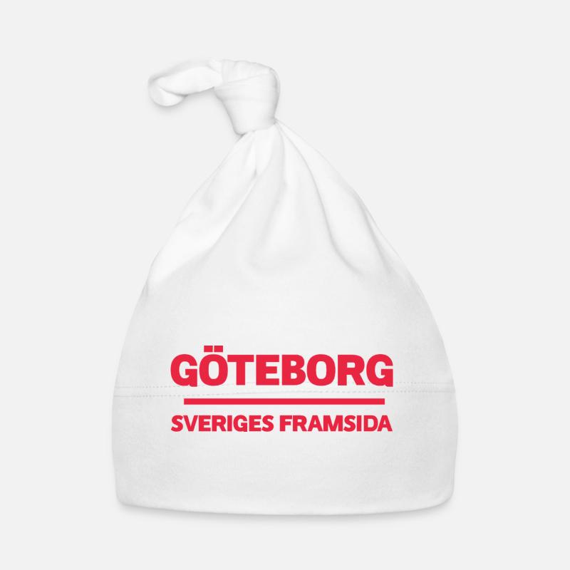 Farbenfrohe Skyline der Stadt Göteborg Baby Bio-Mütze