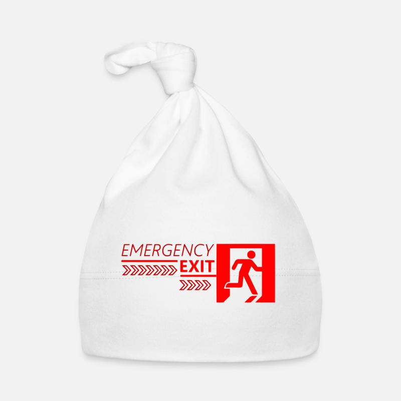 Emergency EXIT Red Flag Organic Baby Cap