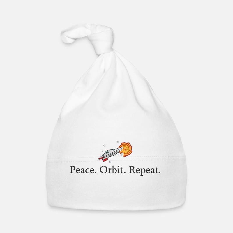 Peace Orbit Repeat Rocket Organic Baby Cap