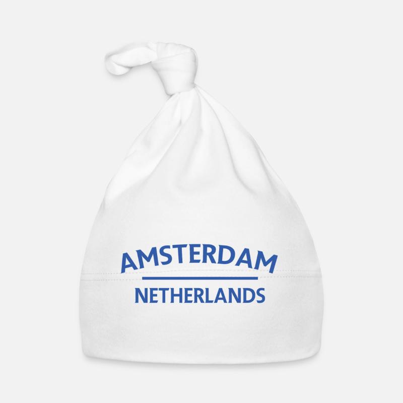 Amsterdam – Niederländisches Textdesign Baby Bio-Mütze