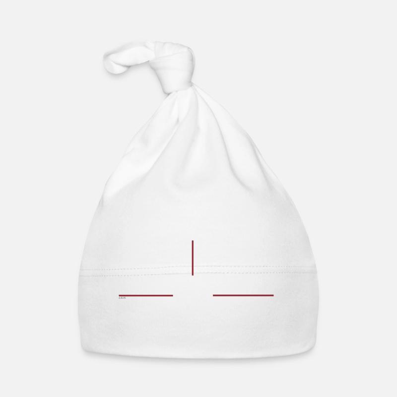Graphique minimaliste à la ligne rouge - Bonnet bio Bébé - blanc