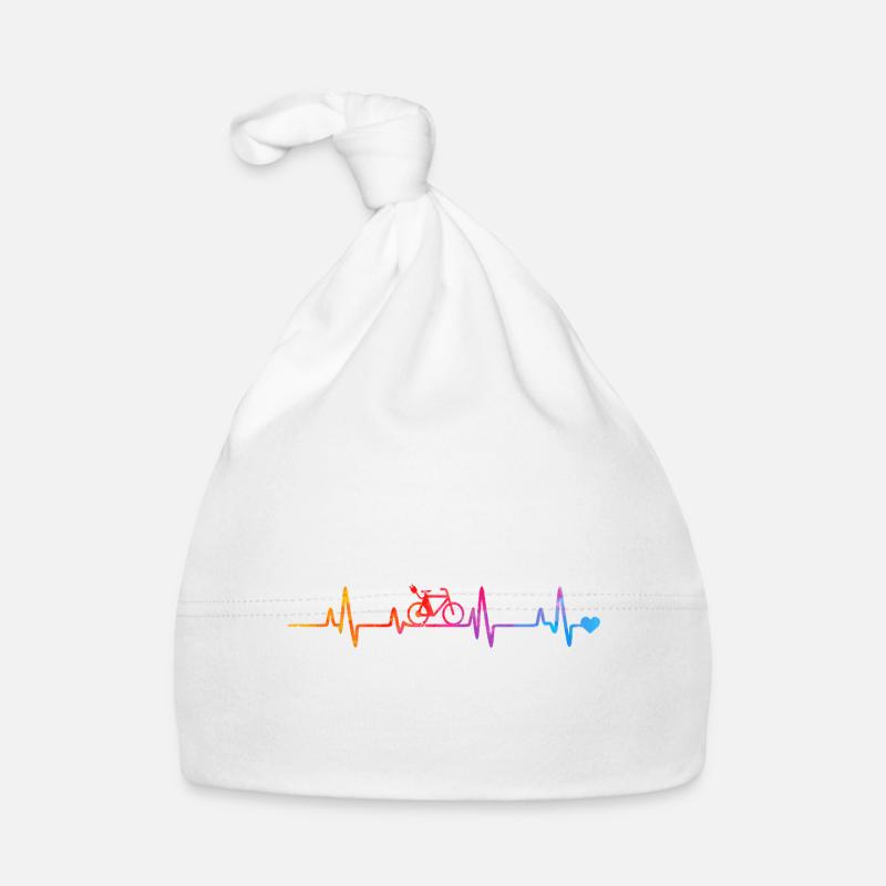 Rainbow Bicycle Pulse Lines Organic Baby Cap