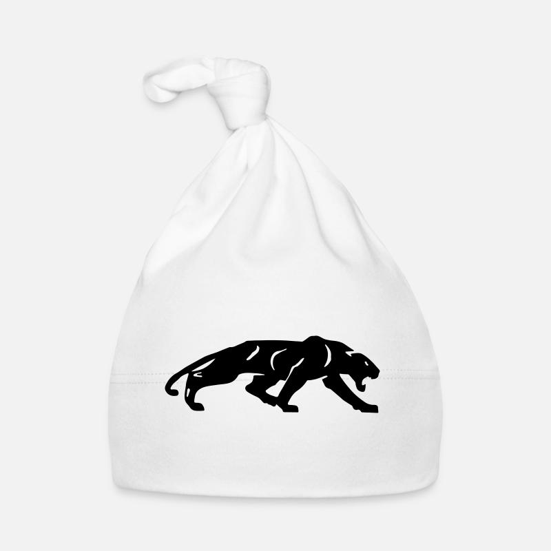 Schwarzer Panther - Baby Bio-Mütze - Weiß