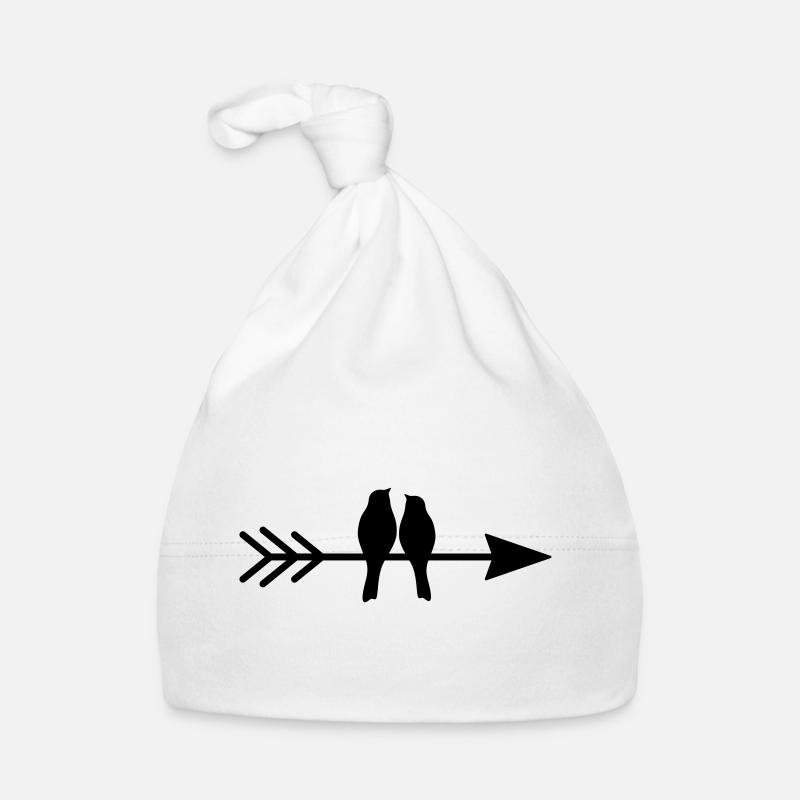 Vogel Vögel Paar auf Pfeil Geschenk Liebe Baby Bio-Mütze