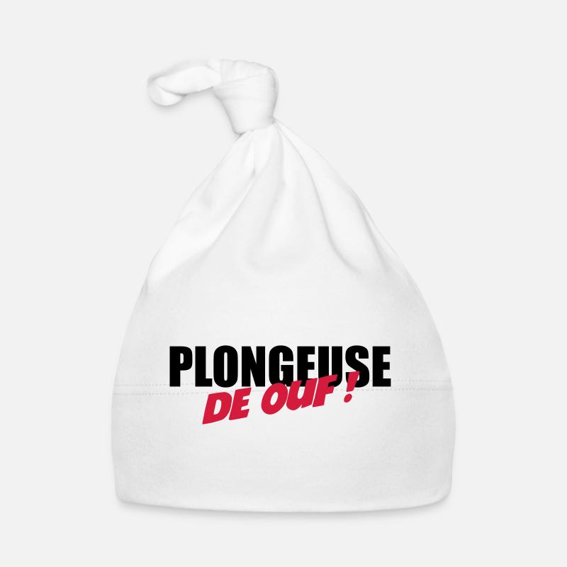 Plongeuse de ouf ! - Bonnet bio Bébé - blanc