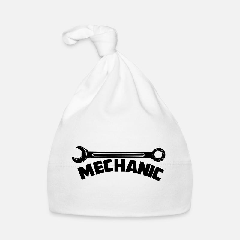 Mechaniker mit Schlüsseltext Mechaniker Baby Bio-Mütze