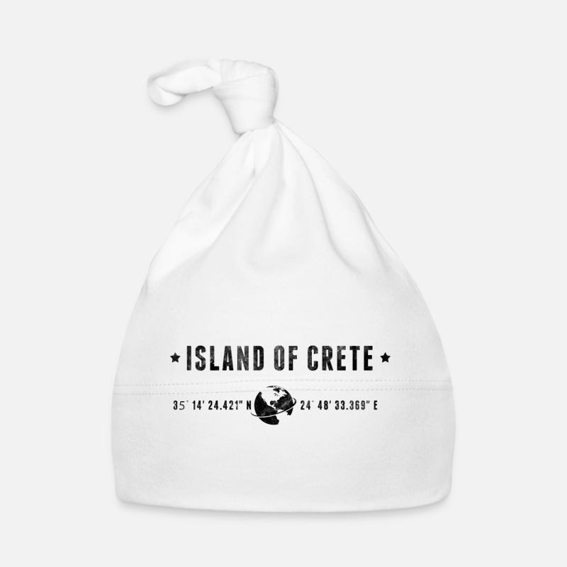 Crete Stylized Geographical Coordinates Organic Baby Cap