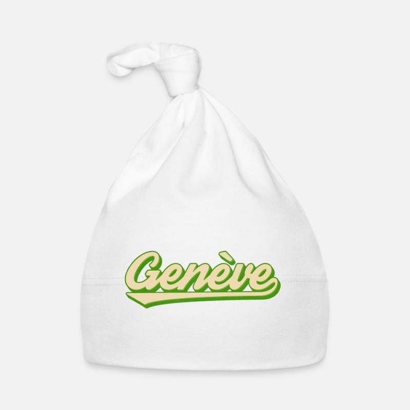 Genève Retro Script Lime Bonnet bio Bébé