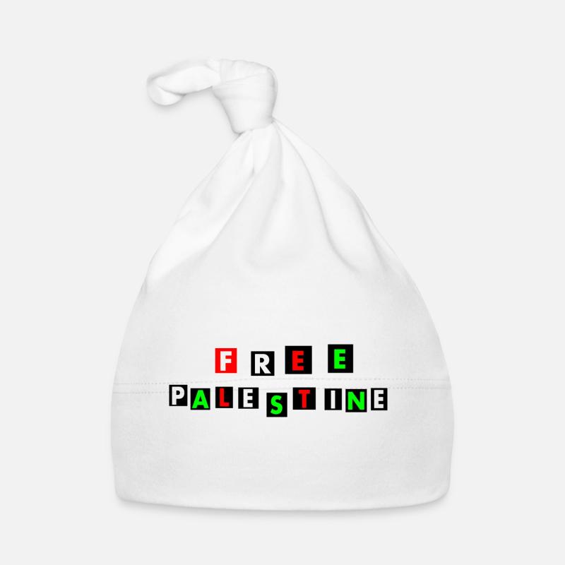 Free palestine - Bonnet bio Bébé - blanc