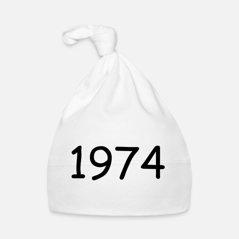 1974 50th Birthday Template Black Organic Baby Cap
