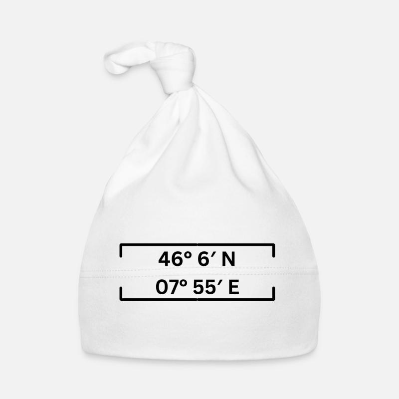 Coordonnées Saas-Fee Minimaliste Bonnet bio Bébé