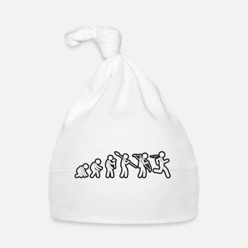 Evolution Run White Grunge - Organic Baby Cap - white