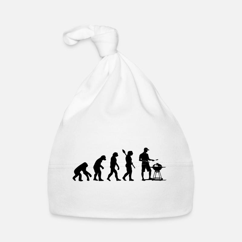 Funny Human Evolution Grill Master BBQ Lover Organic Baby Cap