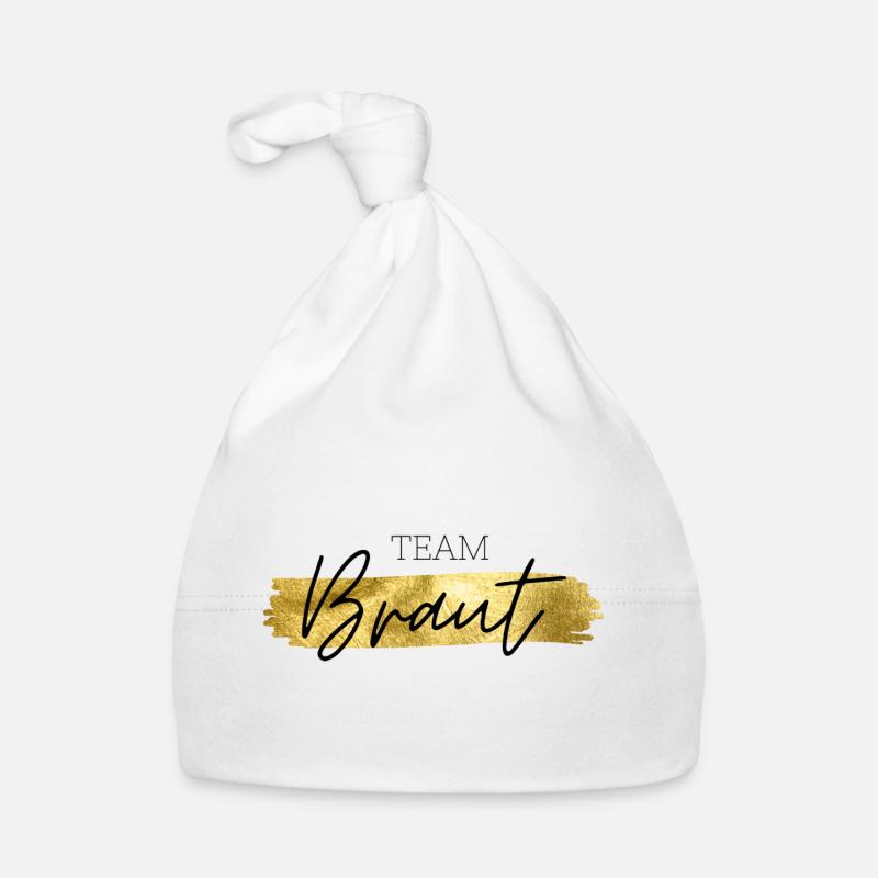 Team Braut gold Baby Bio-Mütze