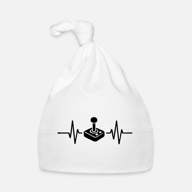 Heartbeat Gamer, Gamecontroller Strichzeichnung Design Baby Bio-Mütze