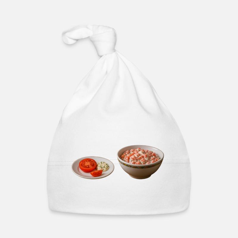 Salade de tomates avec crème sure - Bonnet bio Bébé - blanc