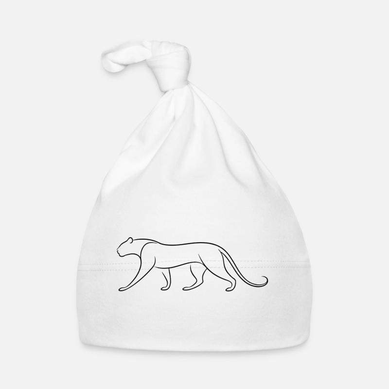 Silhouette de léopard silencieux en lignes minimalistes et fluides Bonnet bio Bébé