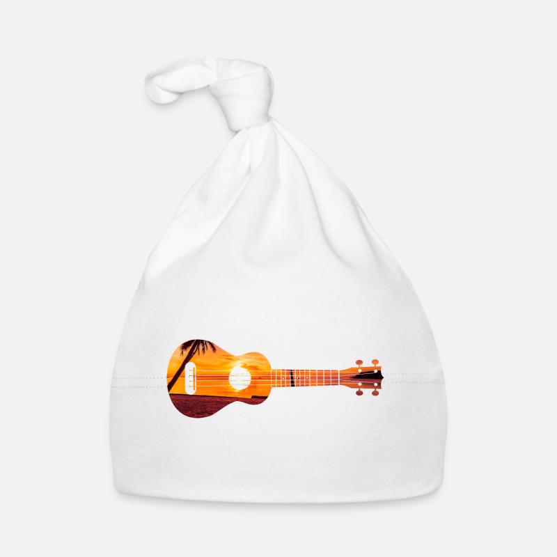 Hawaiian Ukulele Uke Beach Sunset Baby Bio-Mütze