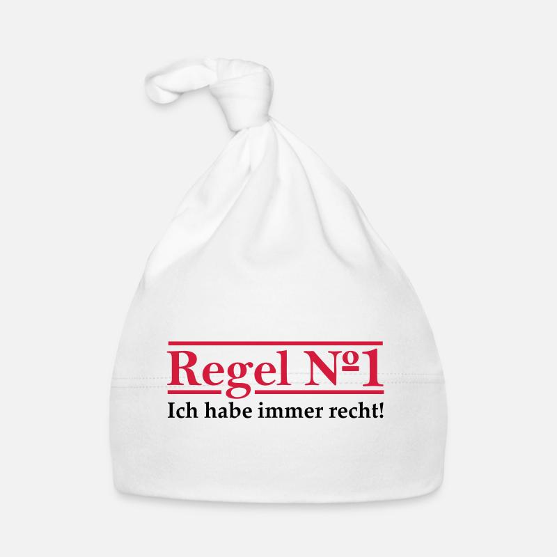 Règle n ° 1 j'ai toujours raison. - Bonnet bio Bébé - blanc