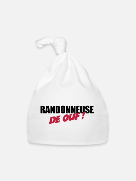 Randonneuse de ouf ! - Bonnet bio Bébé - blanc - Devant