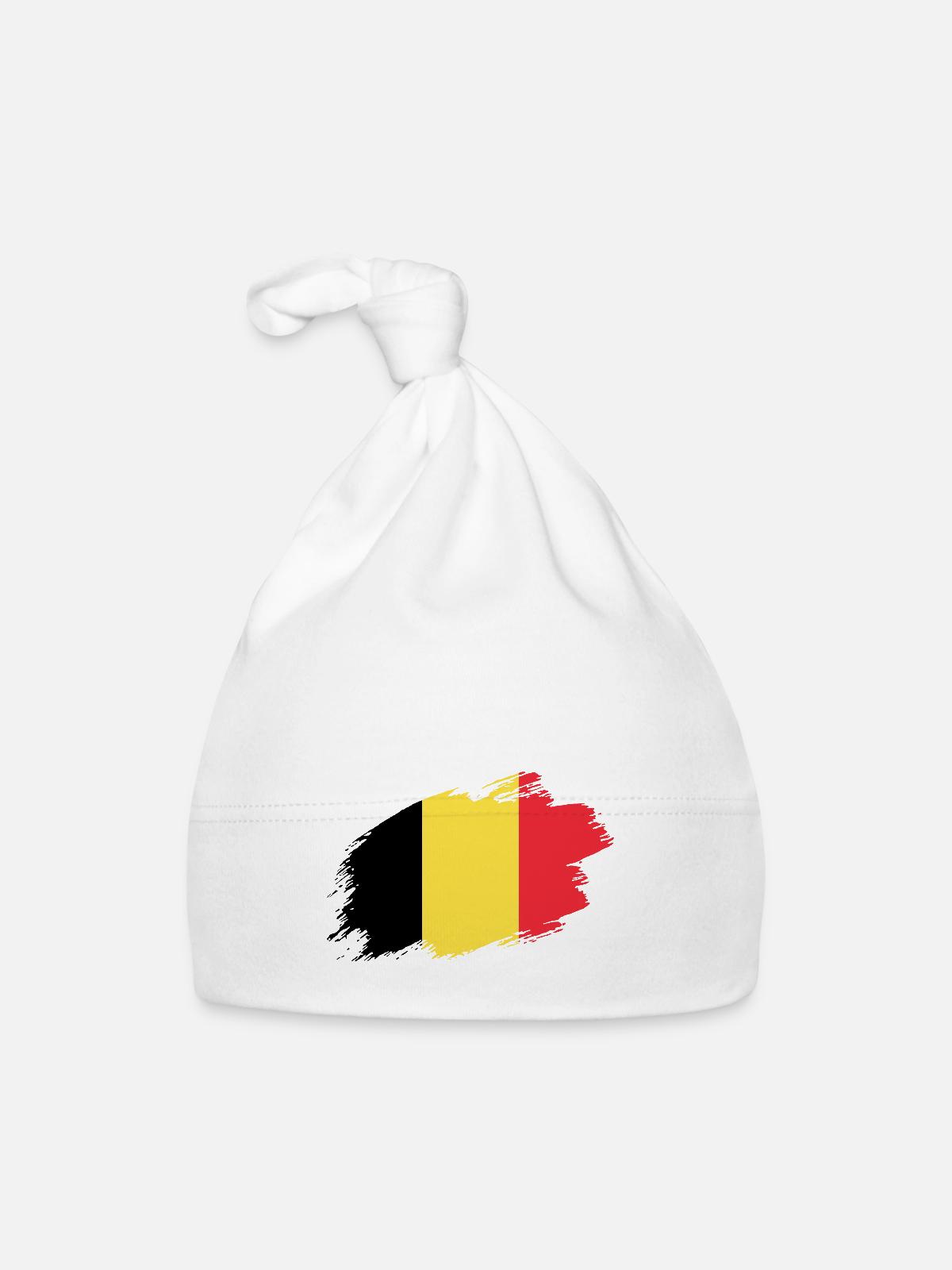 Belgium Belgian flag flag - Organic Baby Cap - white - Front