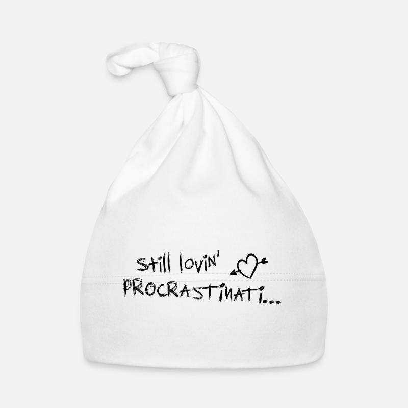 still lovin procrastination schwarz Baby Bio-Mütze