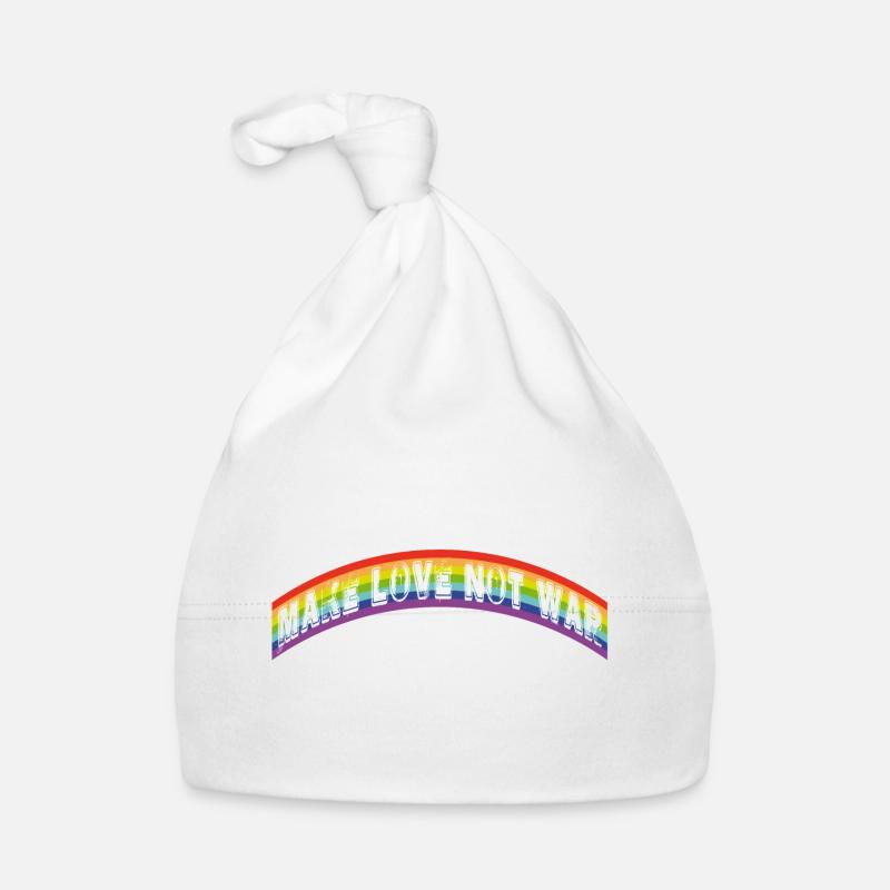 make love not was | rainbow flag Organic Baby Cap