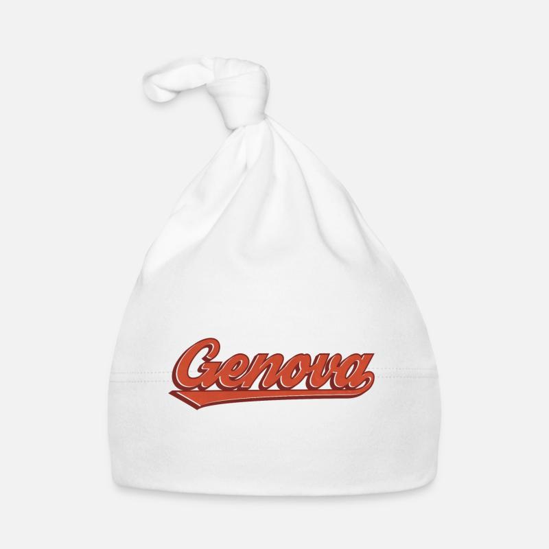 Genova Retro Schriftzug Logo Baby Bio-Mütze