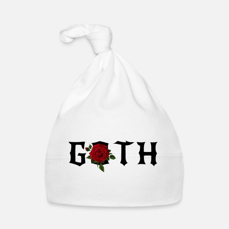 Goth Gothic Theme with a Red Rose Organic Baby Cap