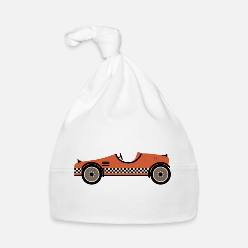 Voiture de course texturée rouge Bonnet bio Bébé